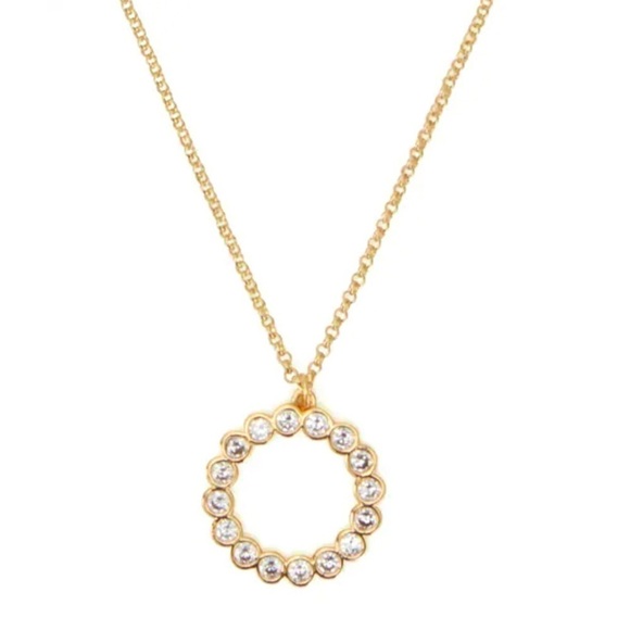 KATE SPADE • Gold Full Circle Crystal Necklace - Picture 1 of 4